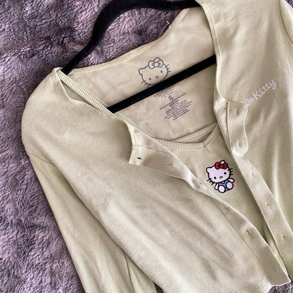 Hello Kitty Cardigan Sweater Set - Lime